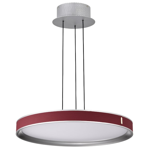 Nuvo Bandon, 20 Inch LED Pendant, Gray with Red Wrap, Acrylic Lens 62/3011 - main